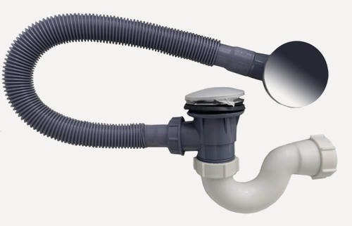 Изображение товара Сифон Frap F68-2 для ванны, трубный, автоматический, хромированный, 66 см, обвязка для ванны