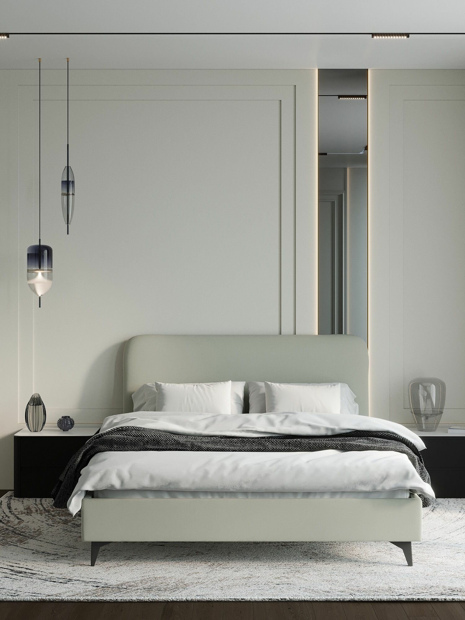 Кровать Manons Maison OSCAR, Велюр Серый, 180х200