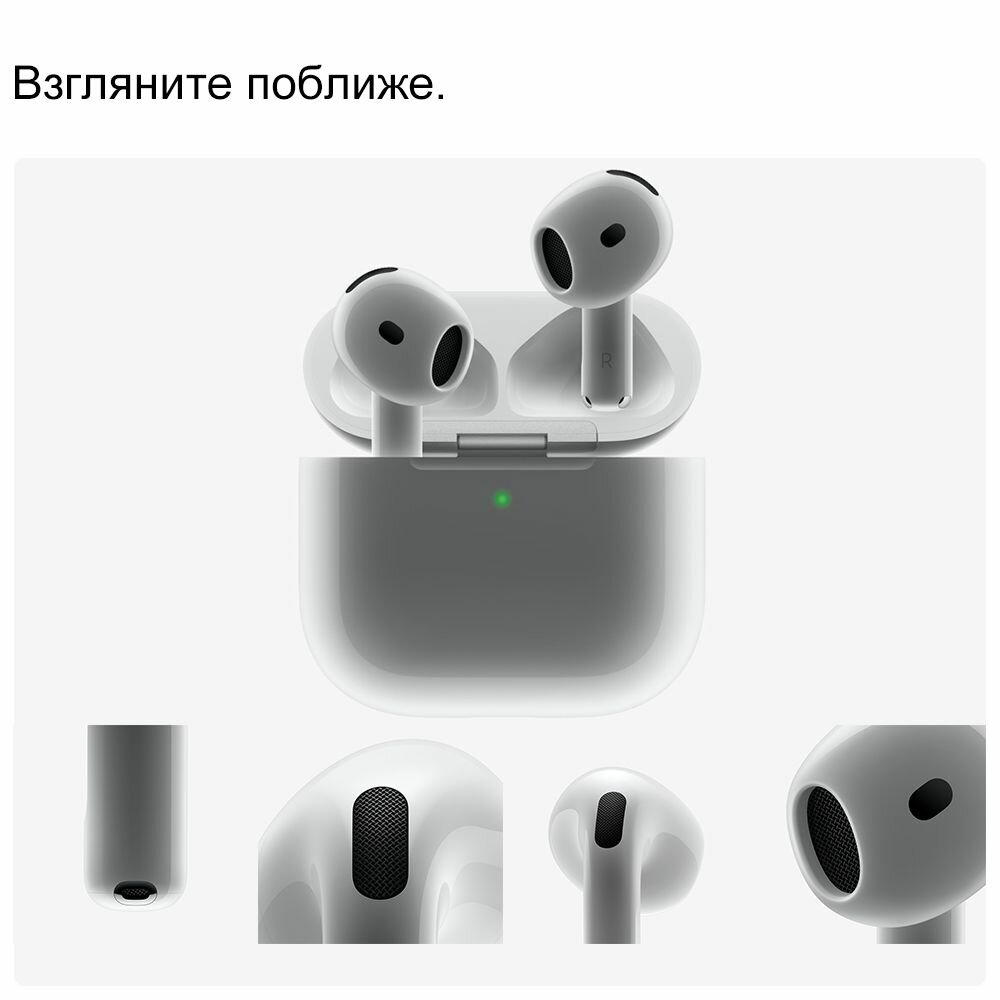Наушники беспроводные с микрофоном Airpods 4 Bluetooth White