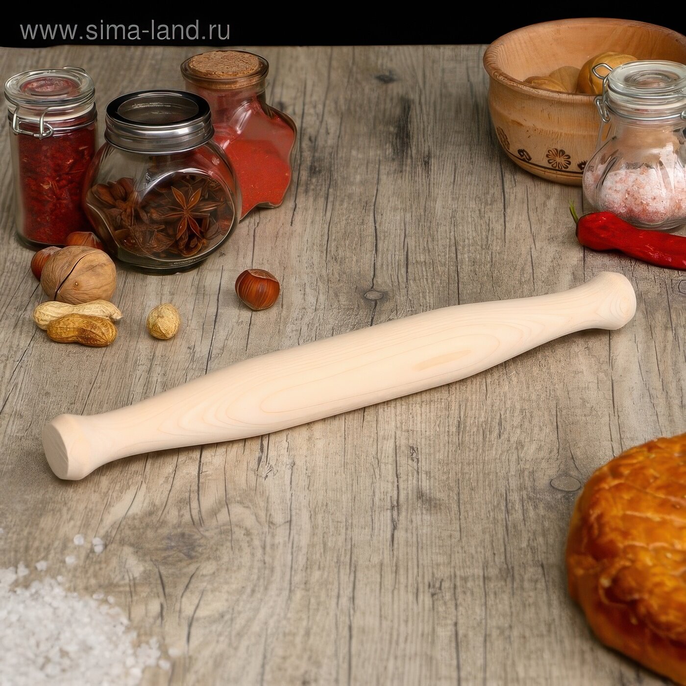 Скалка бочонок берёза 30×35 см