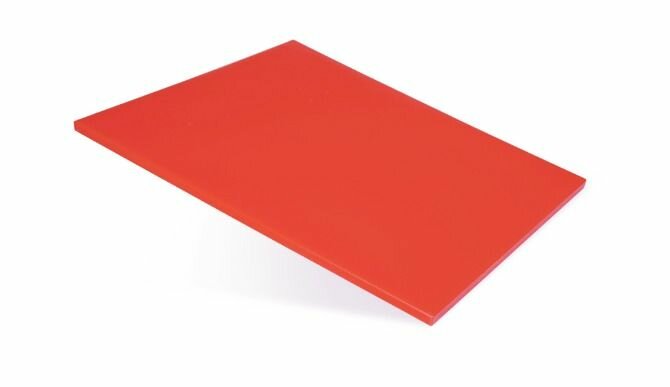 Доска разделочная 400х300х12 красная пластик