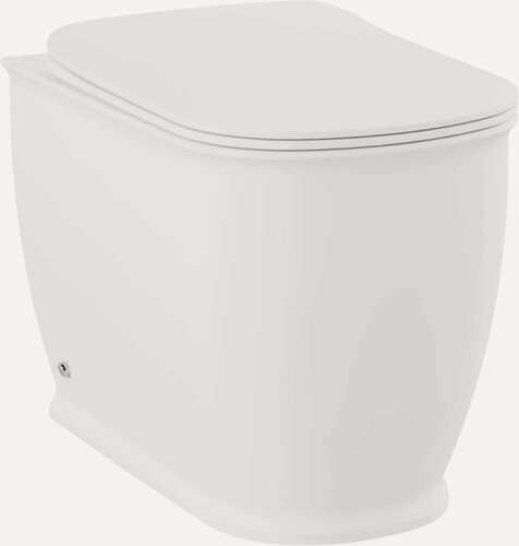 Изображение товара Унитаз приставной напольный Lavinia Boho Bell Pro 33010030 с микролифтом, без бачка, антивсплеск, фарфоровый, белый, глянцевый, овальный, сиденье для унитаза в комплекте