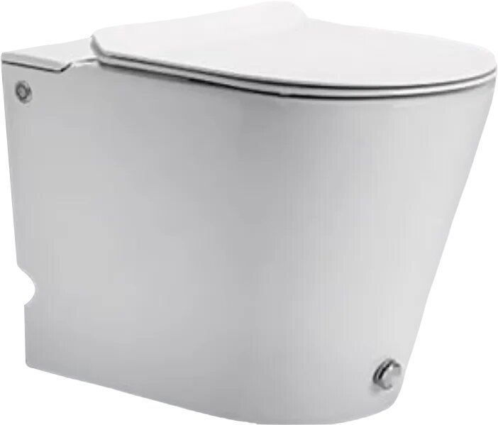 Унитаз приставной напольный Ceruttispa Argentera Pulse 7267 с микролифтом  безободковый  фарфоровый  антивсплеск  белый  овальный