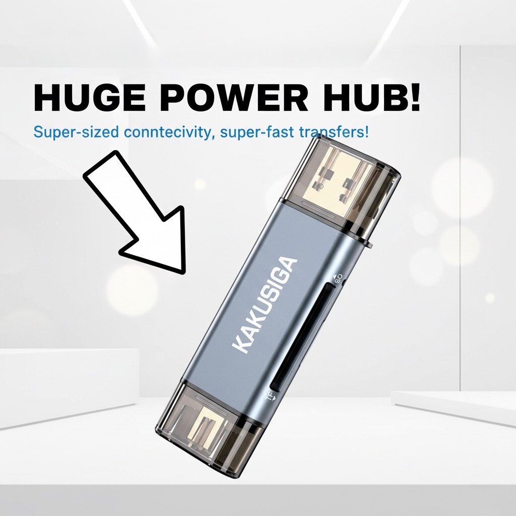 Кардридер Kakusiga, USB 3.0, Type-C, до 2ТБ, скорость 5Гбит/с