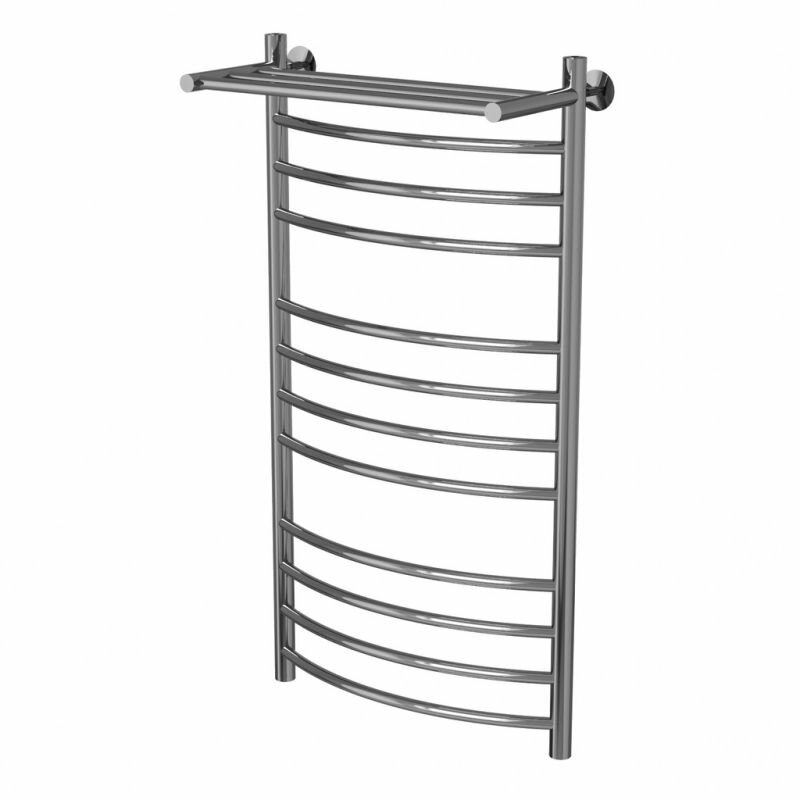 Полотенцесушитель-лесенка водяной100х50 см (нижнее подключение 1/2' Внутр. резьба 11 перекладин + полка)