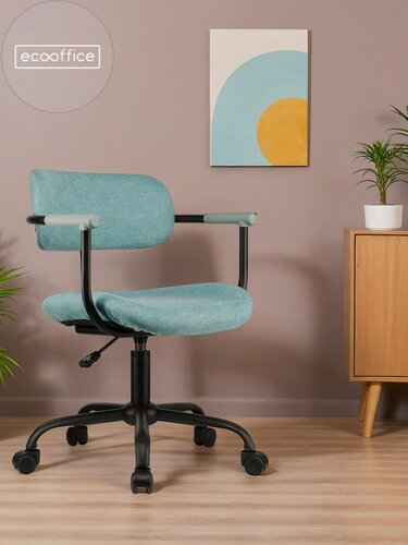 Изображение товара Кресло компьютерное офисное РВ Дизайн колин / RV Design KOLIN W-231, стул крутящийся на колесиках, Голубая ткань