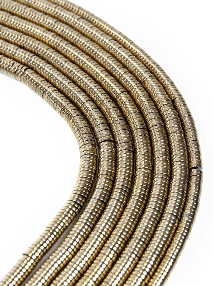 Гематин - диски плоские - золото - 5 мм (около 170 шт) — фото 1