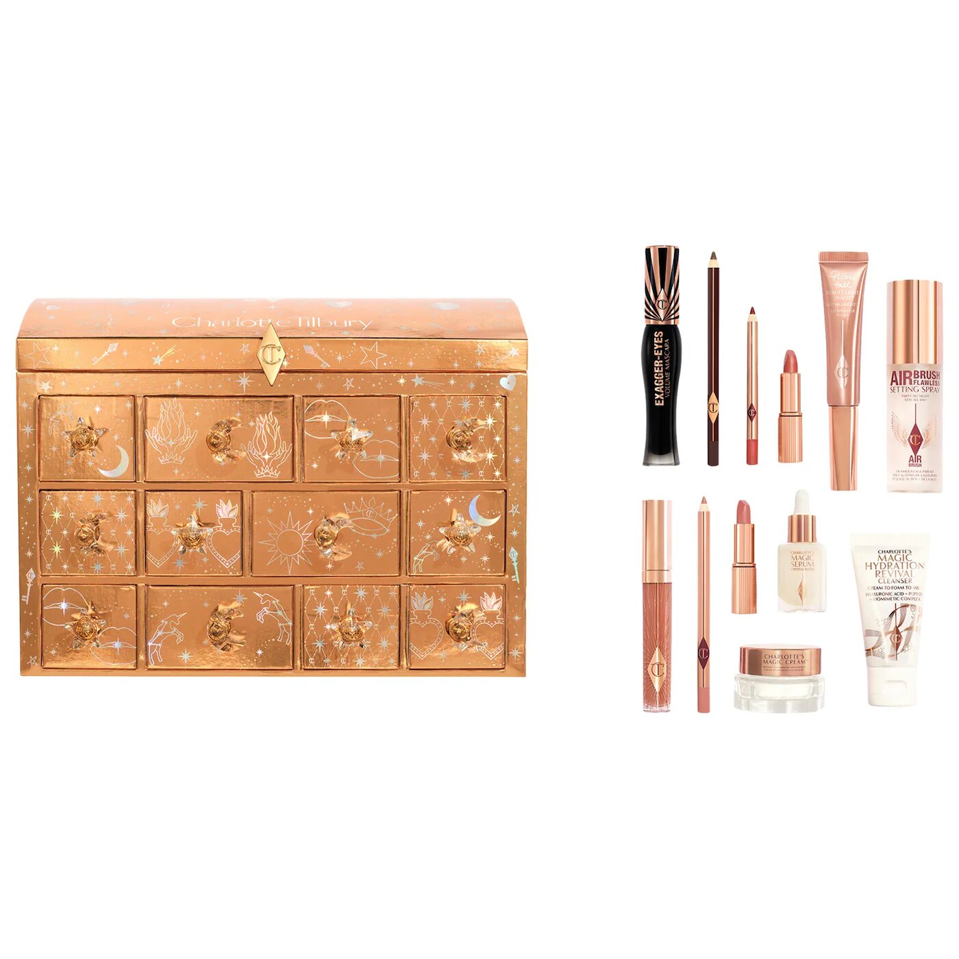 Адвент-календарь Charlotte Tilbury Charlotte’s Beauty Treasure Chest / 12 продуктов