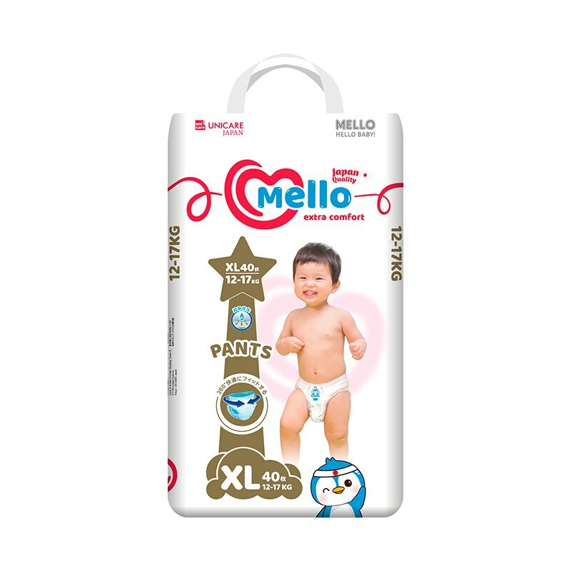 Подгузники-трусики Mello XL40 Comfort, для малышей, впитываемость до 12ч, 40шт