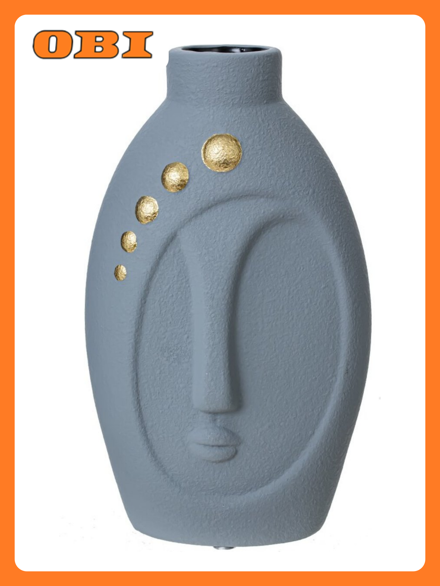 Ваза L12 W85 H20 см Серый