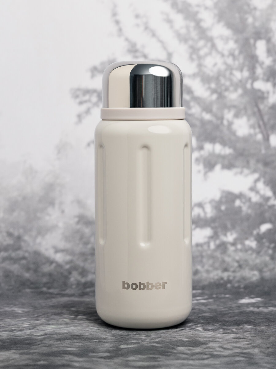 Термос Bobber Barrel 1360 мл с широким горлом и ситечком, серый — фото 1