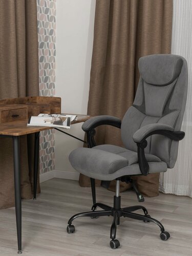 Изображение товара Кресло для руководителя TetChair, велюр/ткань, серый, металлокаркас