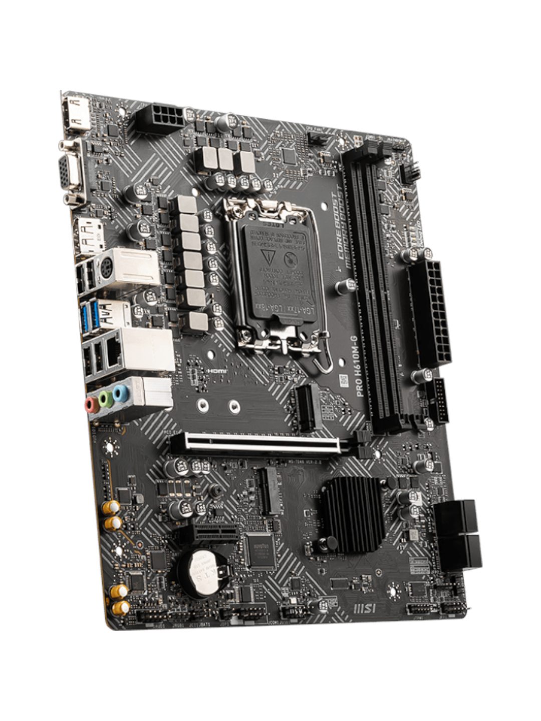 Материнская плата MSI PRO H610M-G D5 — чипсет Intel H610, Micro-ATX, DDR5, PCI-E 4.0 — фото 1