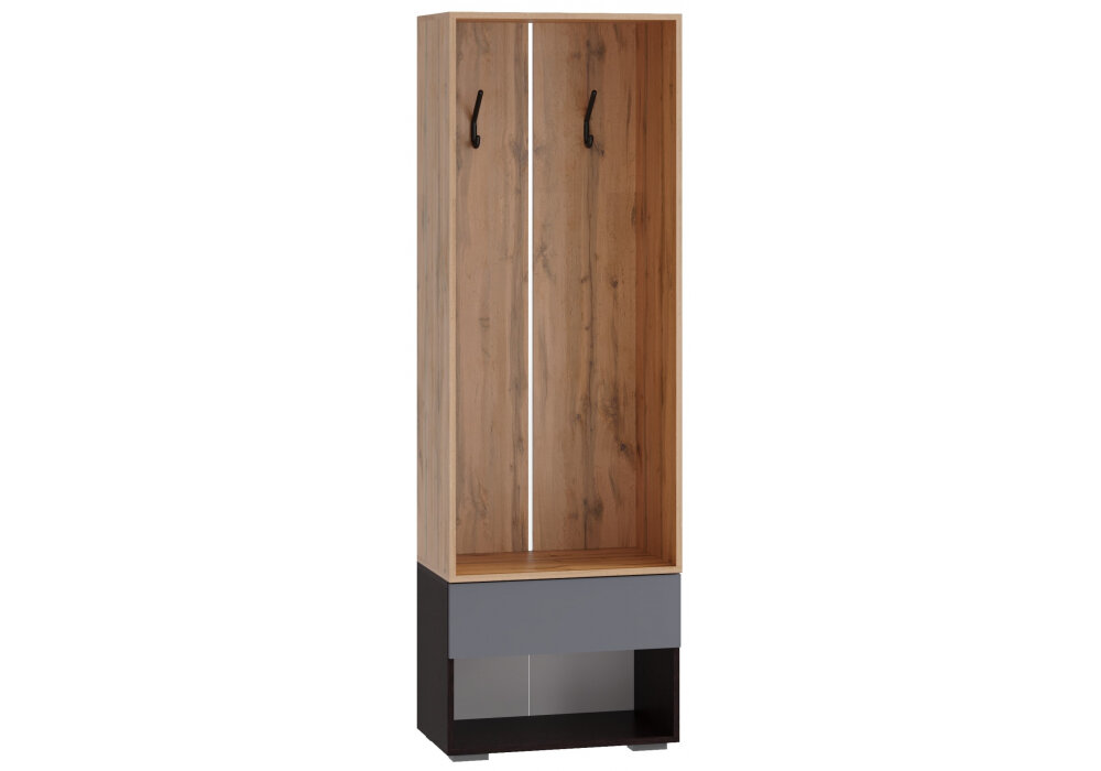 Готовая прихожая Woodville Роут 0,6 м венге / дуб вотан / графит софт