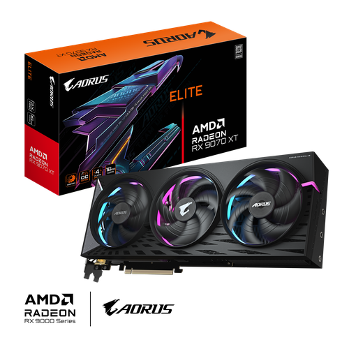 Видеокарта GIGABYTE Radeon RX 9070 XT AORUS ELITE 16GB GV-R9070XTAORUS E-16GD 102825₽