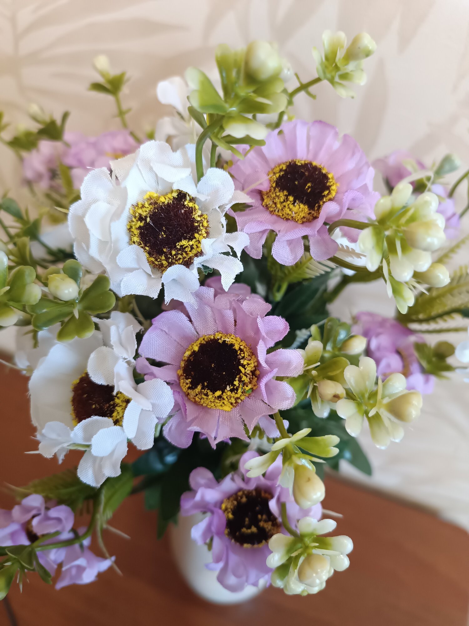 Букет шелковых искусственных полевых цветов  3 ветки   20 см