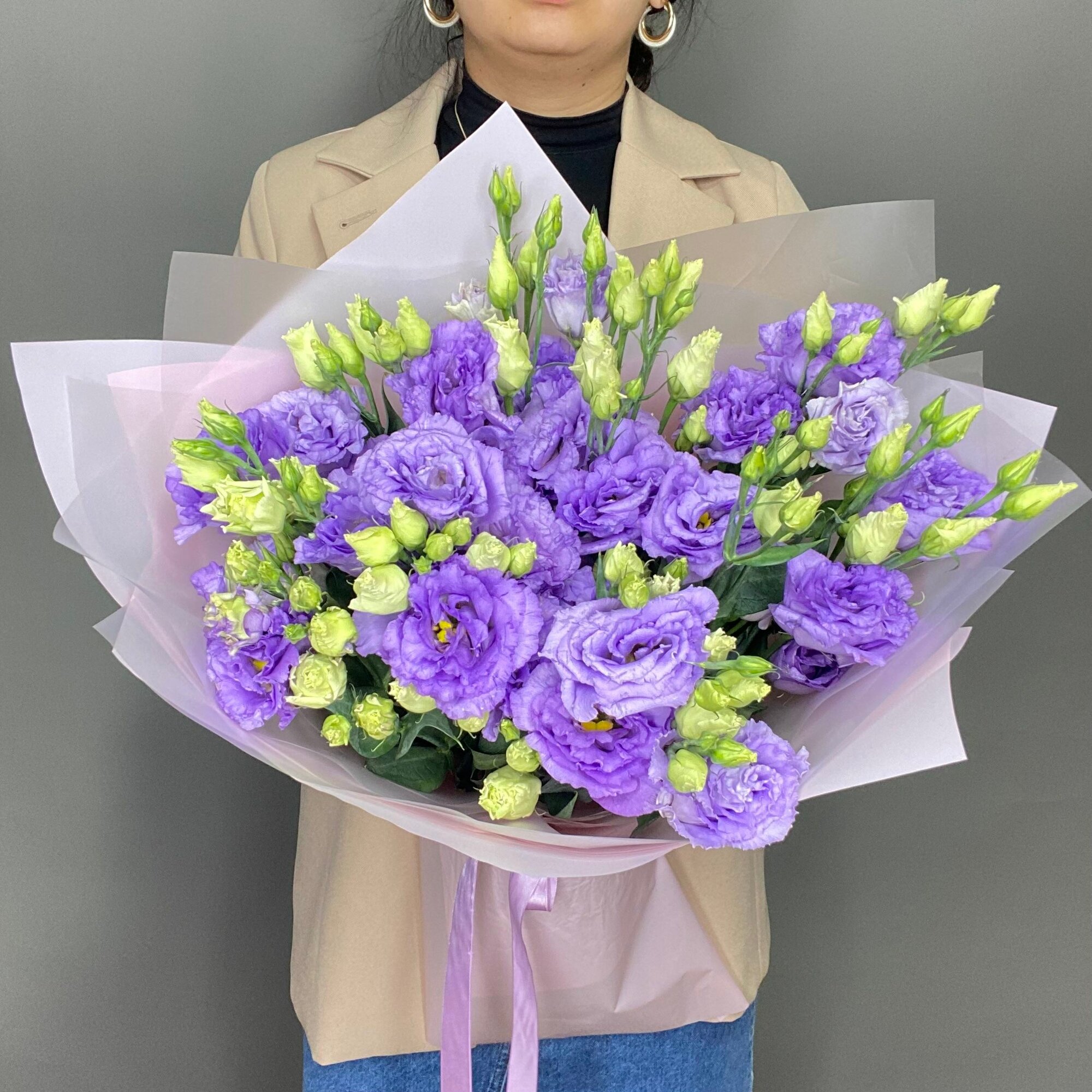 Эустомы (эустомы) высота букета 45 см ширина букета 30 см монобукет