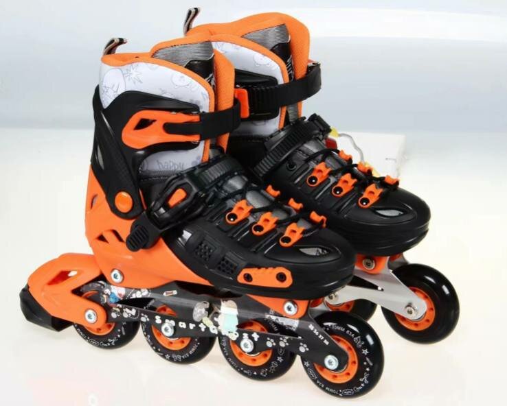 Роликовые коньки KLONKI, классические, 4 колеса, для мальчиков и девочек, размер M, оранжевый — фото 1