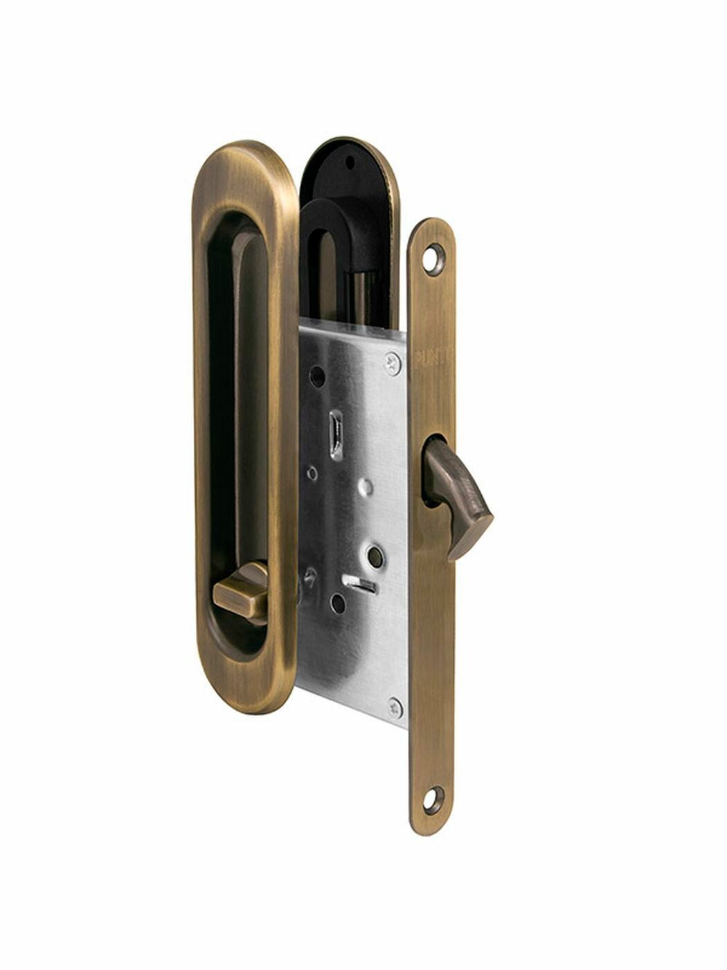 Защелка с ручками для раздвижных дверей Punto Soft LINE SL-011 AB
