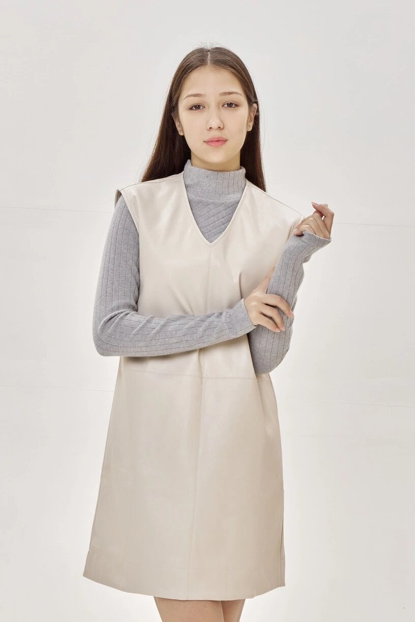 Платье Selfie, размер XS, бежевый — фото 1