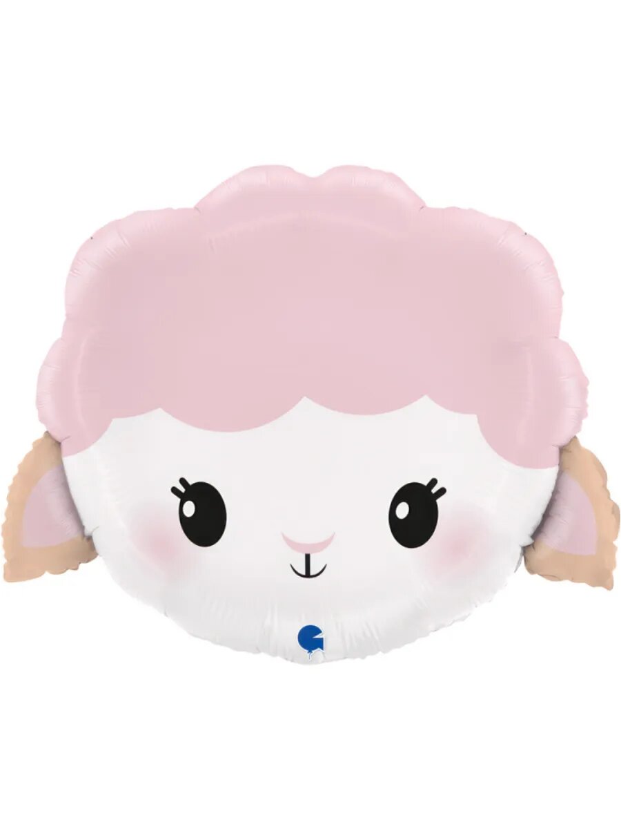 Милая овечка Розовая, фольгированный шар (19"/48 см ) 1 шт. / GRABO, Италия