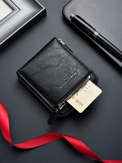 Кошелек , фактура гладкая, черный — фото 1