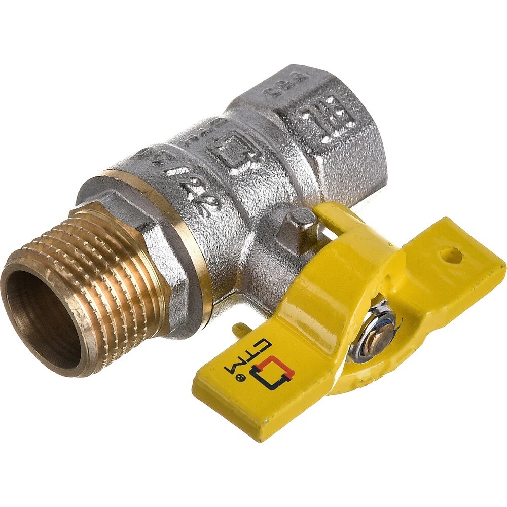 Шаровой кран для газа СТМ ГАЗ 1/2", г/ш, бабочка CGFMB012 — фото 1