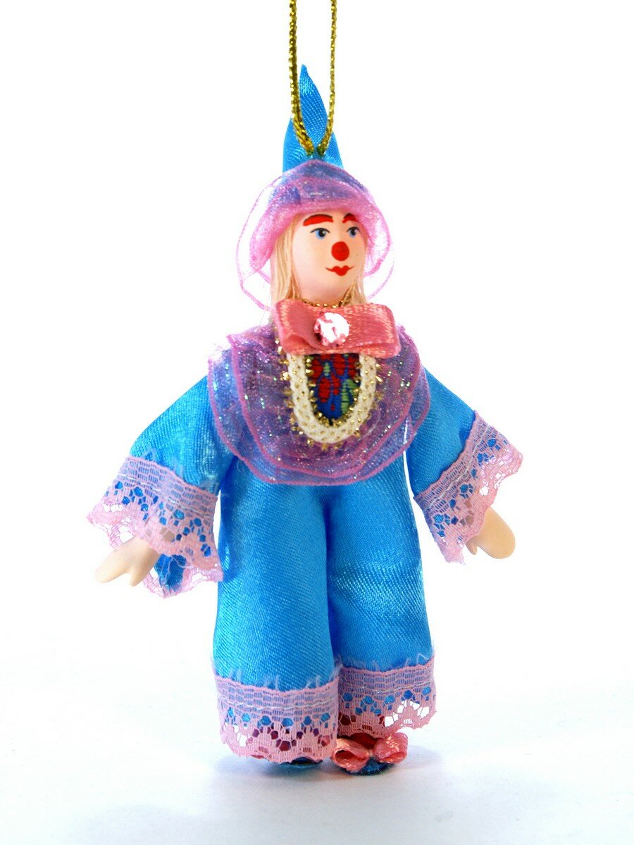 Кукла-подвеска сувенирная Клоун в панамке.