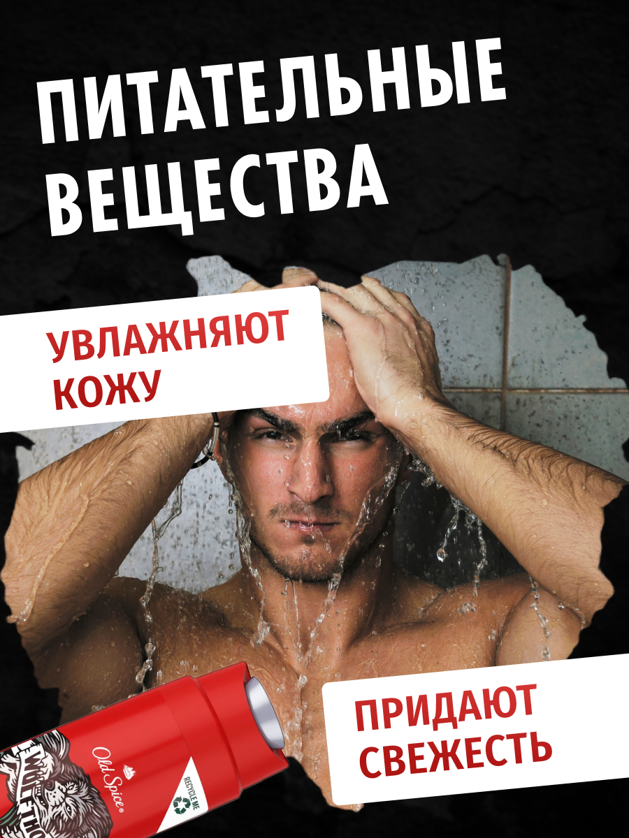 Гель для душа Old Spice мужской парфюмированный 3 в 1 Wolfthorn 250 мл — фото 1