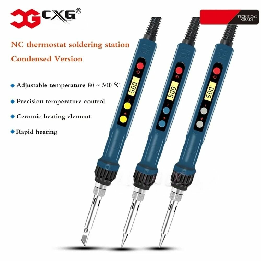 Изображение CXG паяльник D60W D90W D110W цифровой ЖК-дисплей с постоянной температурой и функцией сна, сменный паяльный инструмент