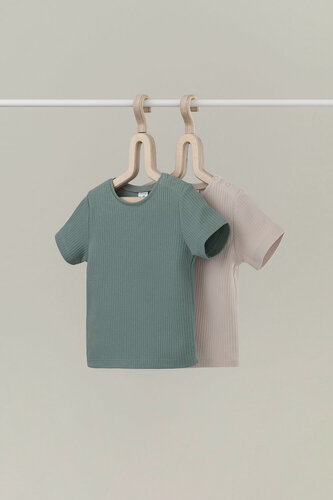 Изображение товара Футболка К 302521-2уп/полынь,бежевый, комплект из 2 шт.