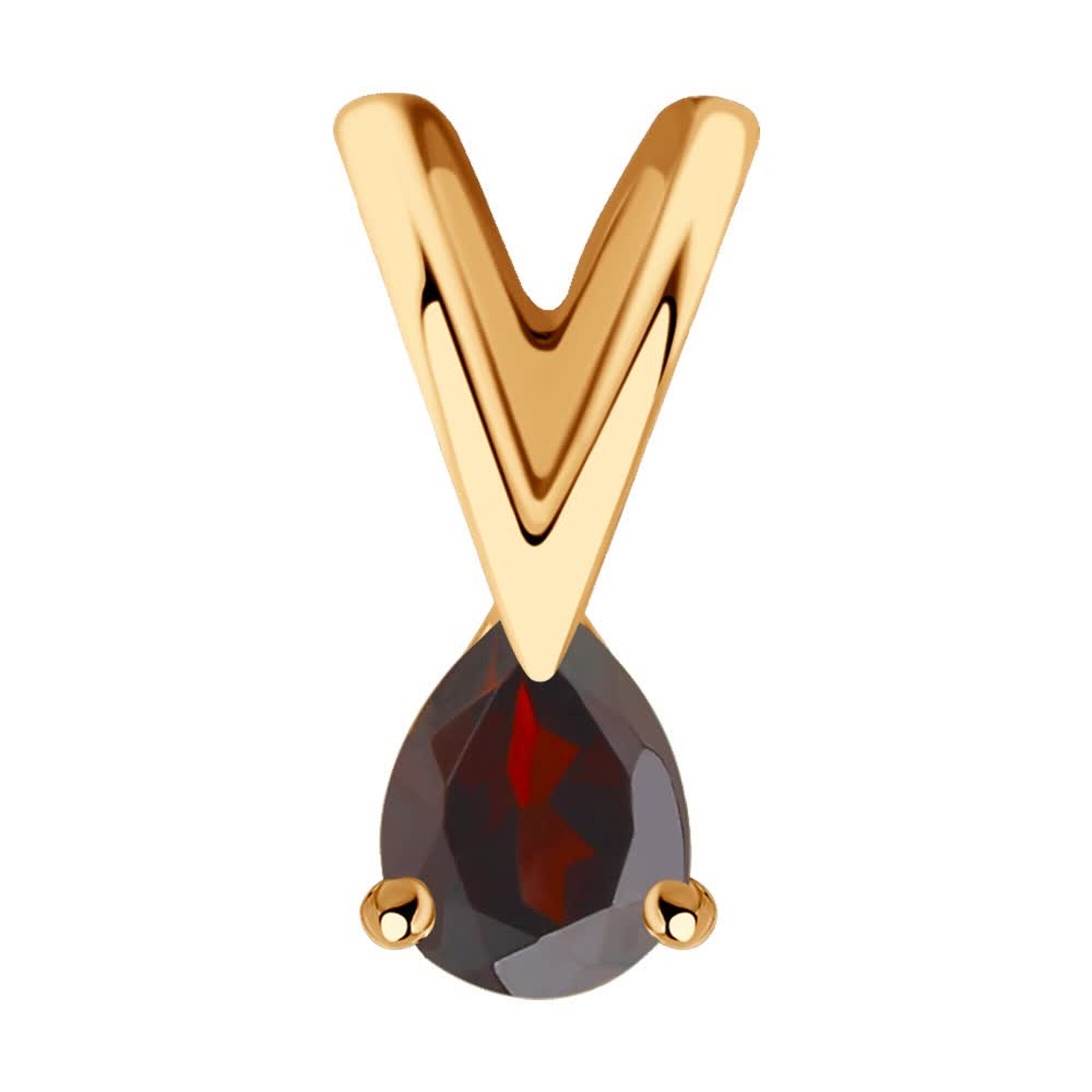 Подвеска Diamant online, красное золото, 585 проба, гранат