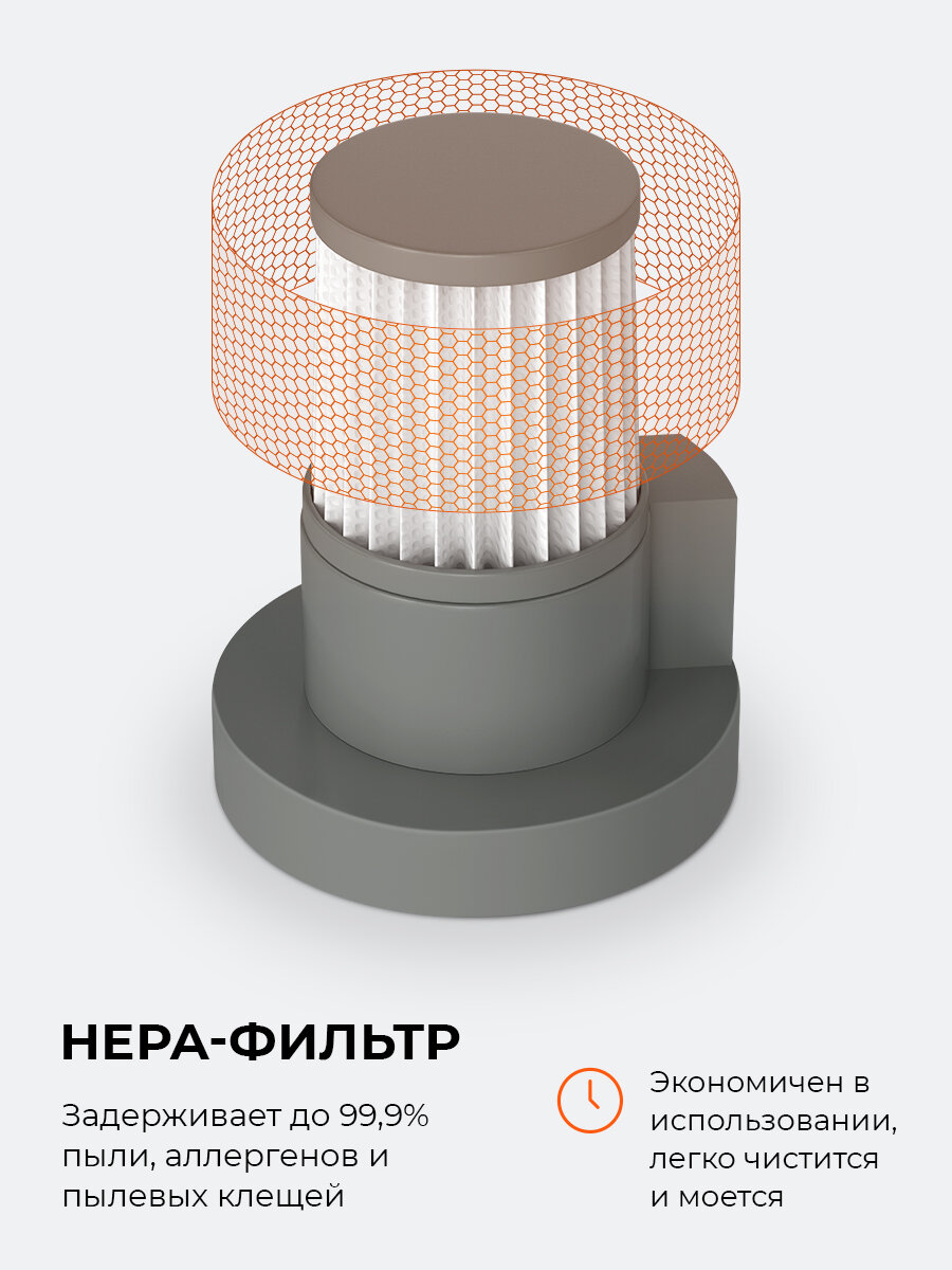 Пылесос ручной "SPAWNSON", вертикальный, 60000 ПА, сухая уборка 3,7 МЕТРОВ , для мебели и автомобиля (не беспроводной) — фото 1