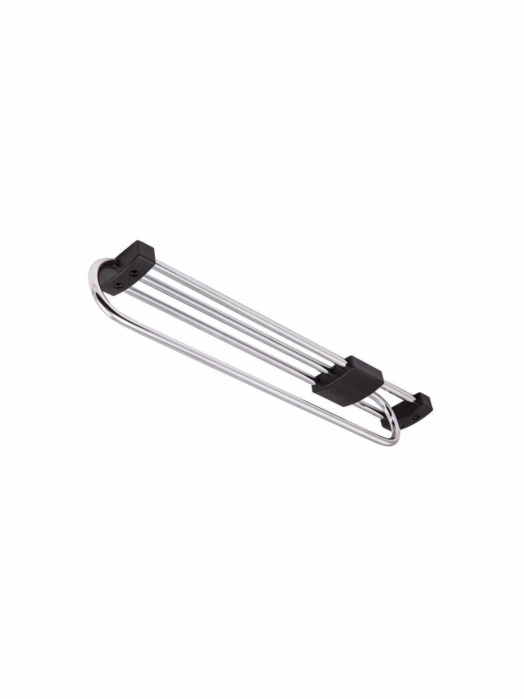 Вешалка выдвижная в шкаф, длина 300/330 усиленная овальная, хром/черный GRIDLI