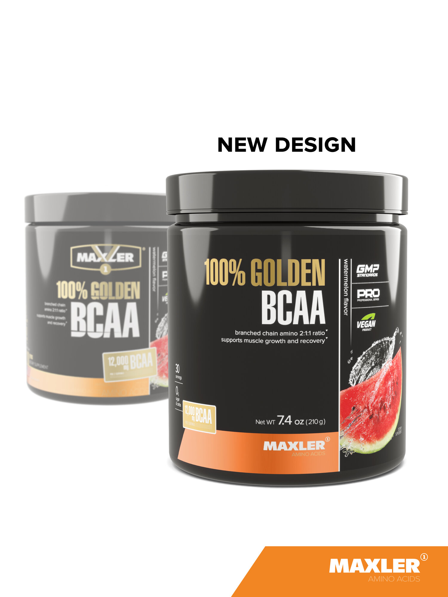 Аминокислоты БЦАА (2:1:1) Maxler 100% Golden BCAA, 210 г - Арбуз — фото 1