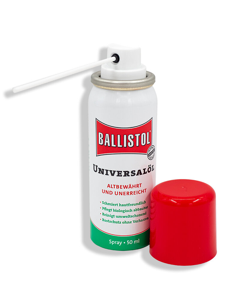Масло оружейное Ballistol универсальное для чистки и защиты оружия, спрей 50 мл — фото 1