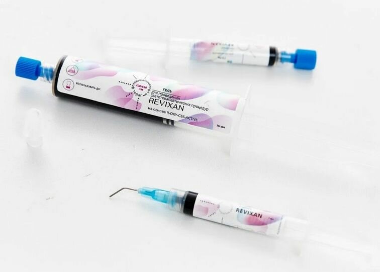 Гель REVIXAN-фотосенсибилизатор 15 мл в шприце для профессионального использования.