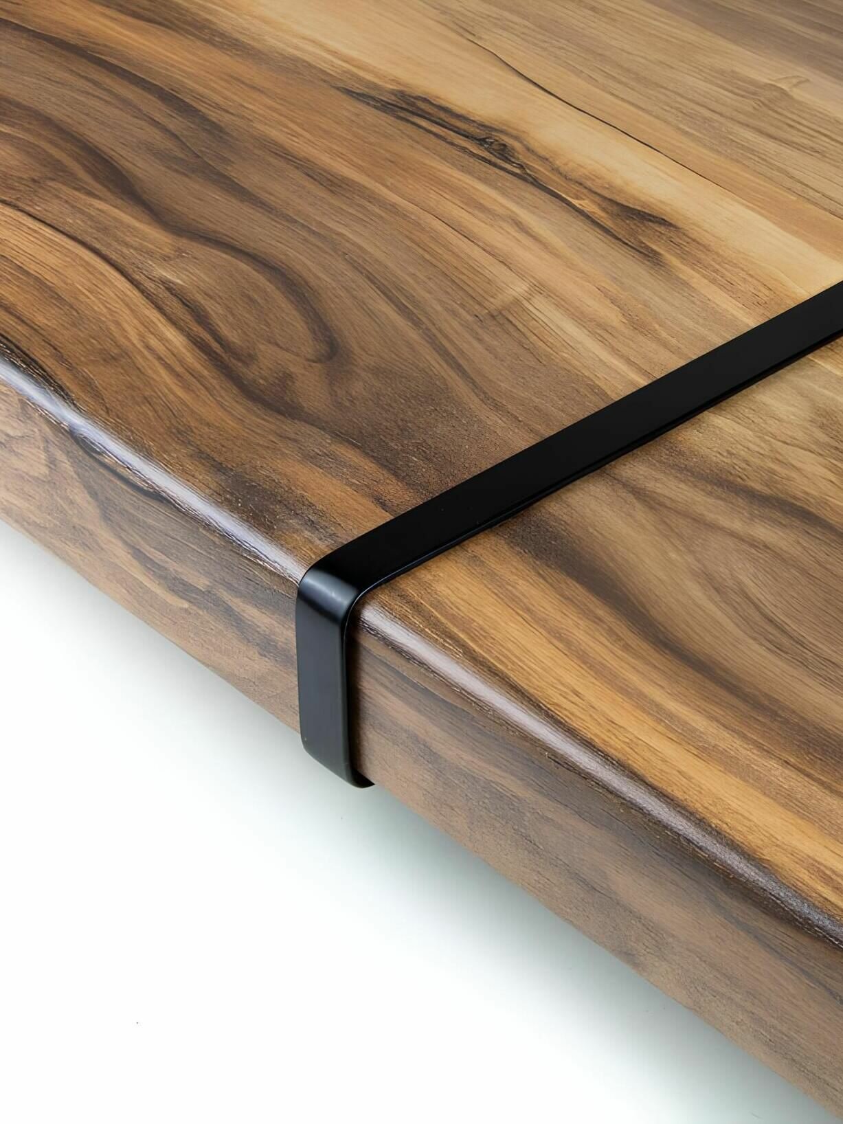 Планка для столешницы щелевая из нержавеющей стали черная R9 38мм