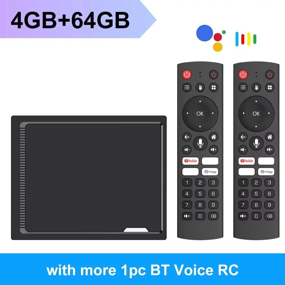 RT-X2 Android 14 TV Box 4 ГБ 32 ГБ 64 ГБ Realtek1325 Поддержка AI-PQ AI-SR 1000M 2T2R Wifi5 BT Медиаплеер Телеприставка, 4GB 64GB add 1 RC, Европейская