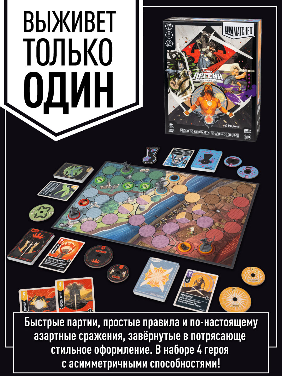 Тактическая настольная игра для подростков и всей семьи Unmatched: Битва Легенд — фото 1