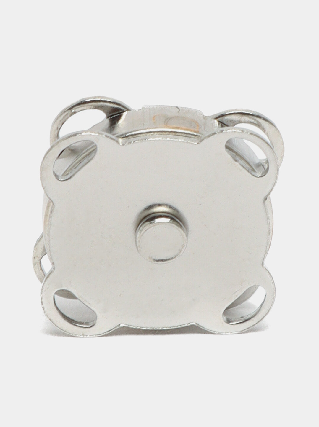 Кнопка замок для сумки магнитная, пришивная, серебряная, 18мм — фото 1