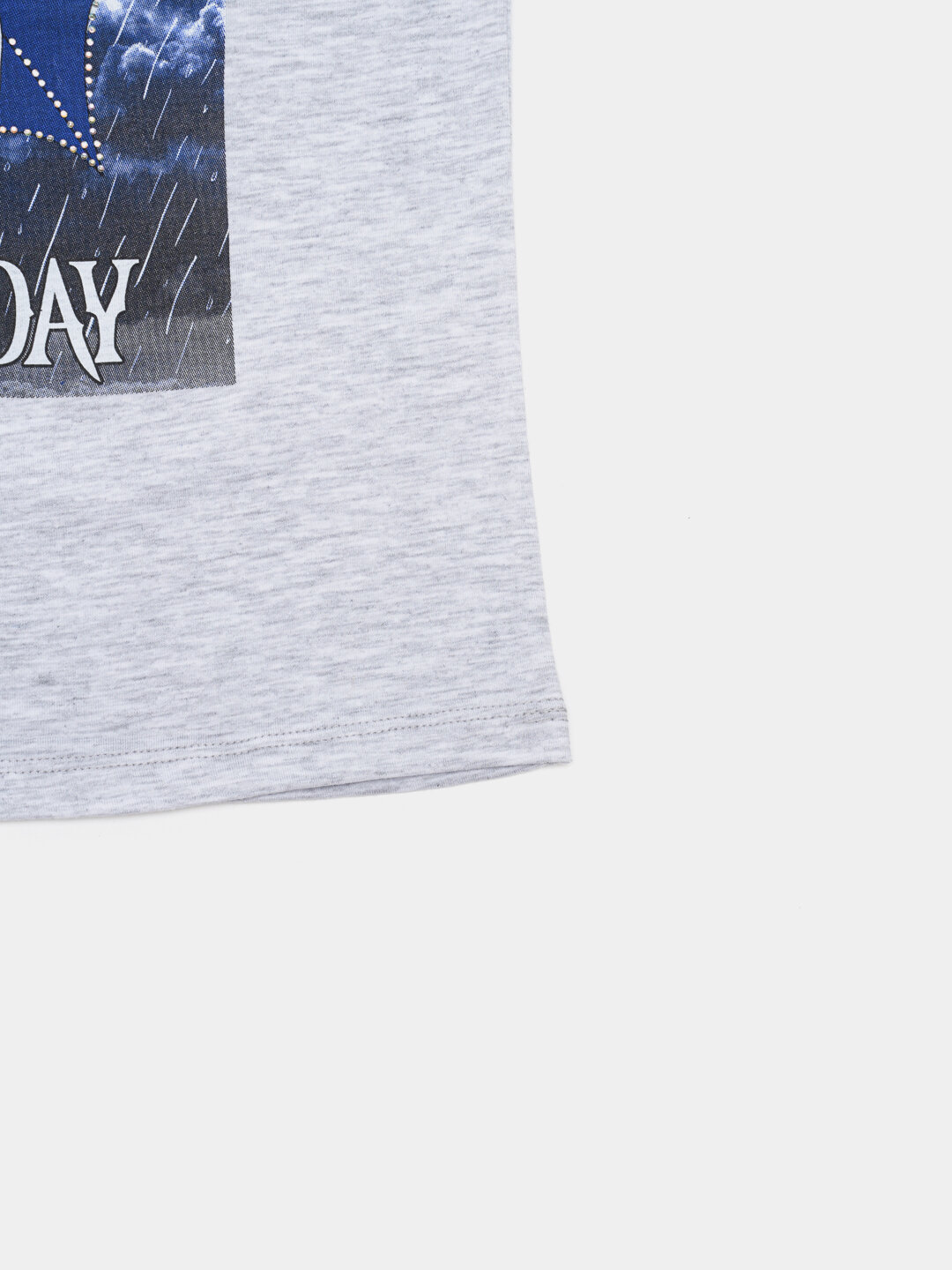 Футболка  Футболка "Wednesday", хлопок, для девочки, принт стойкий, не выгорает, размер 140, серый — фото 1