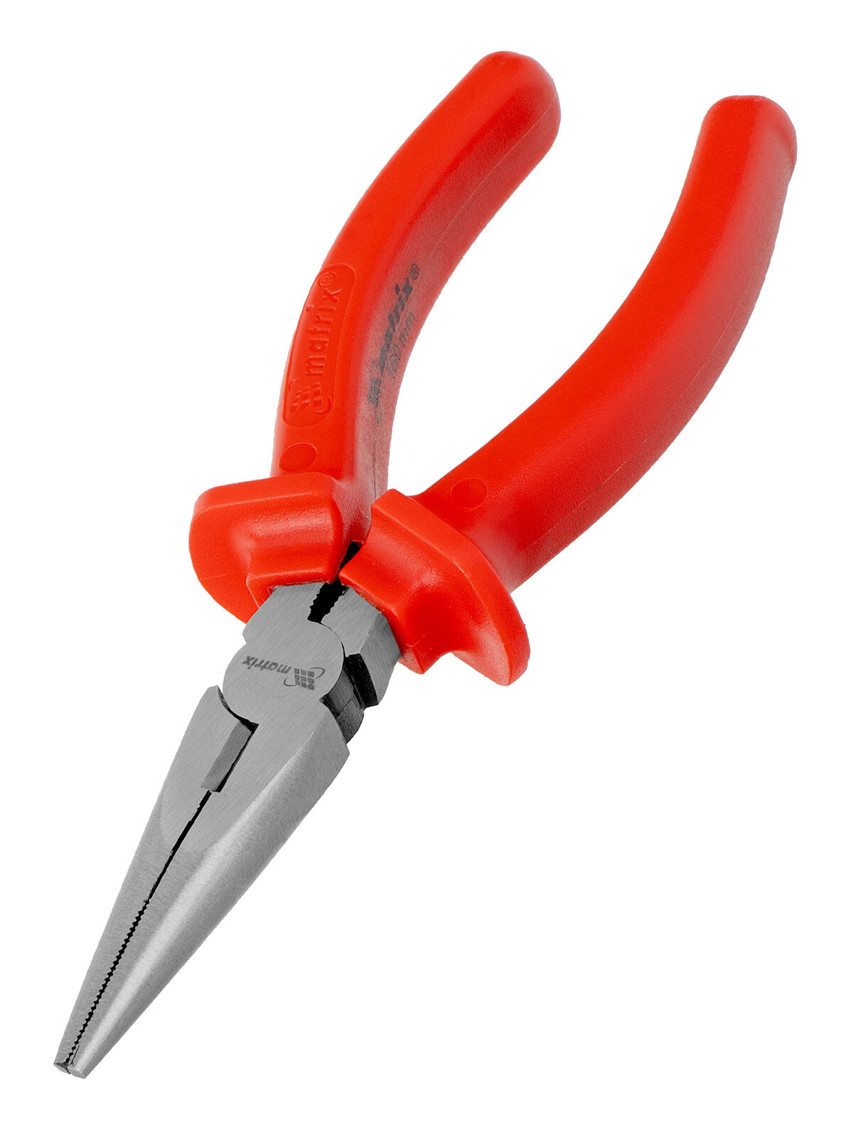 Длинногубцы прямые Matrix Econom 160 мм шлифованные из углеродистой стали пластмассовые рукоятки 17192