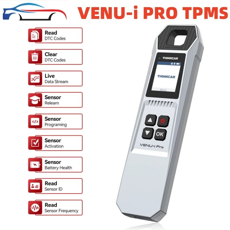 THINKCAR VENU-i PRO TPMS Инструмент для диагностики давления в автомобильных шинах, активирует датчик 315/433 МГц, замена THINKTPMS G2, Красный