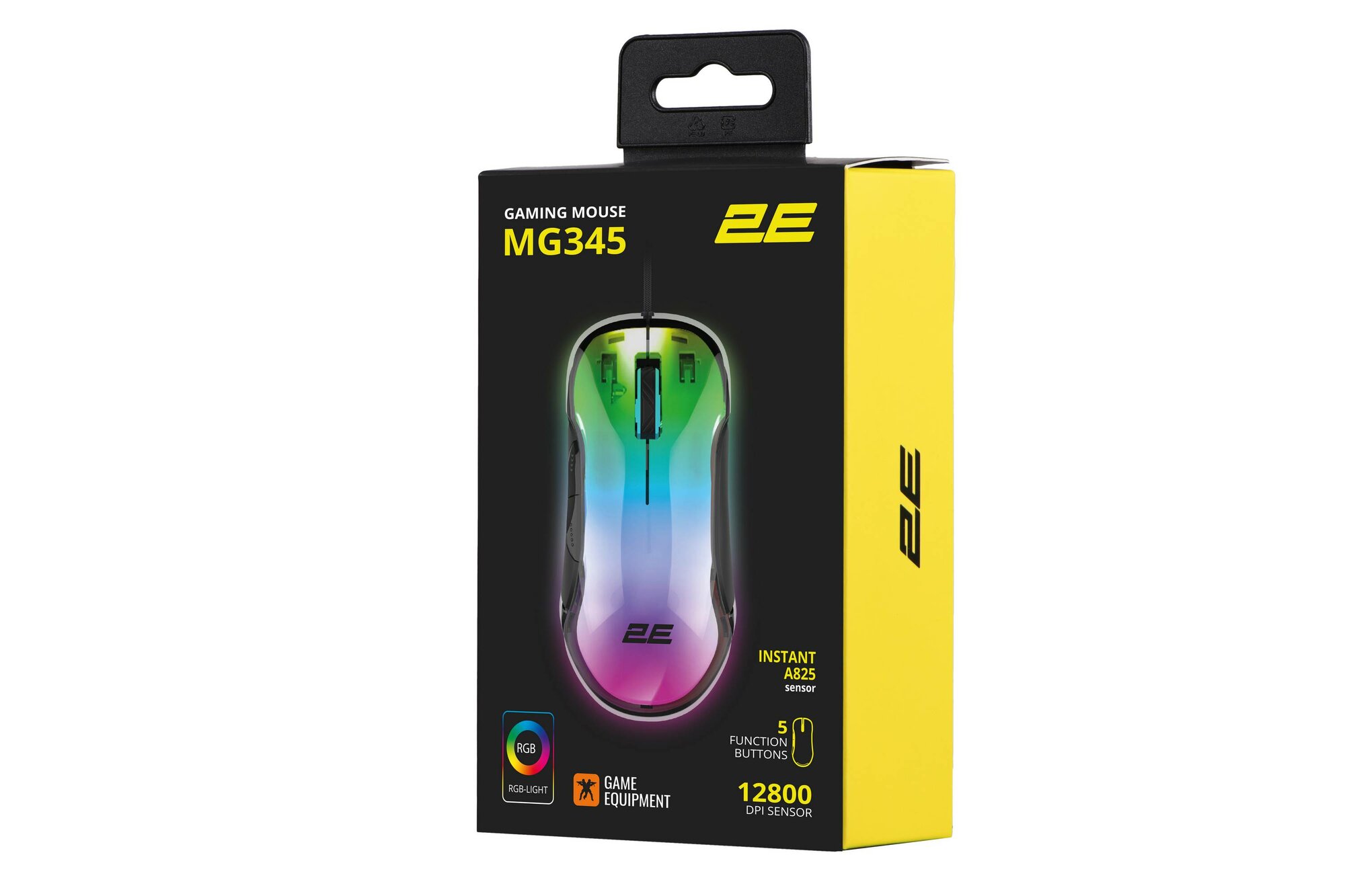 Игровая мышь 2E Gaming MG345 Transparent RGB USB, черный, проводное подключение
