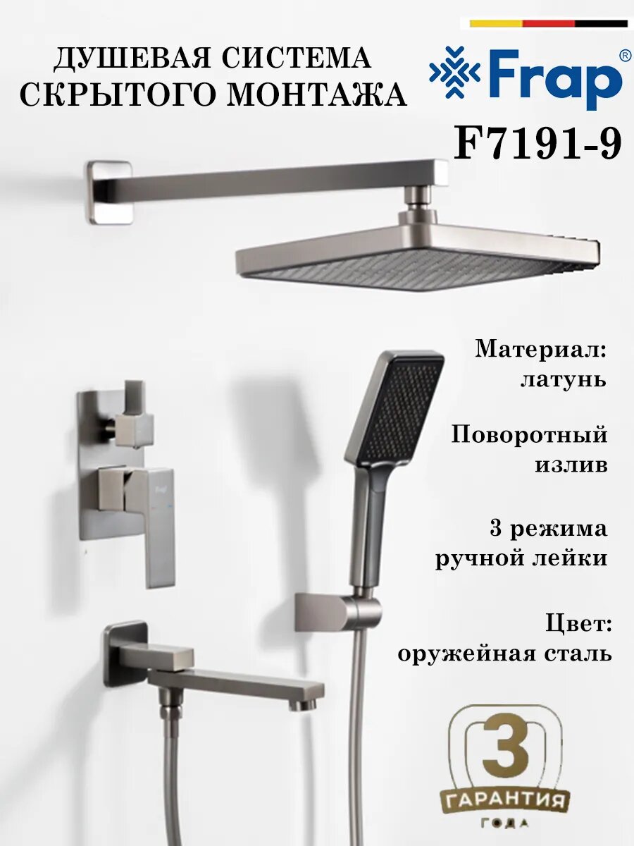 Душевая система скрытого монтажа Frap F7191-9
