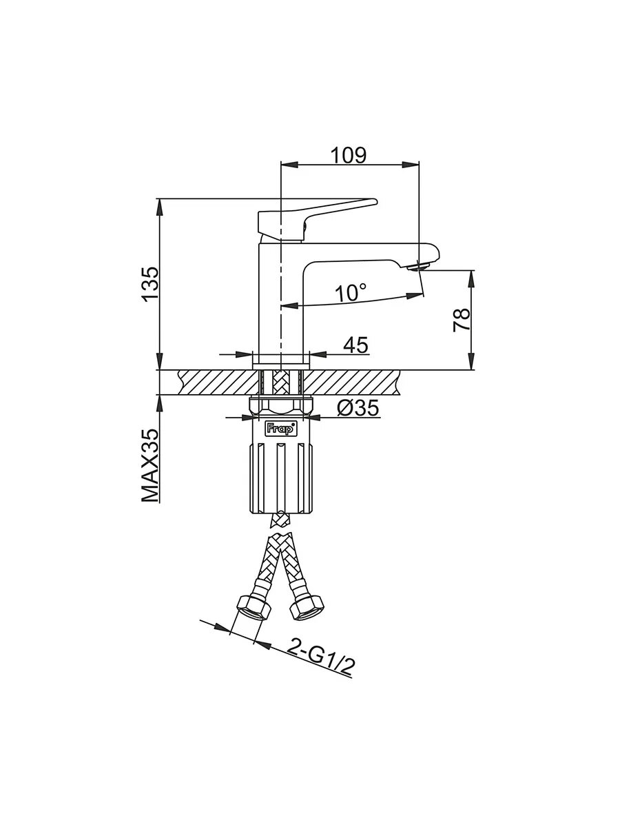 Смеситель для раковины FRAP F1084 — фото 1