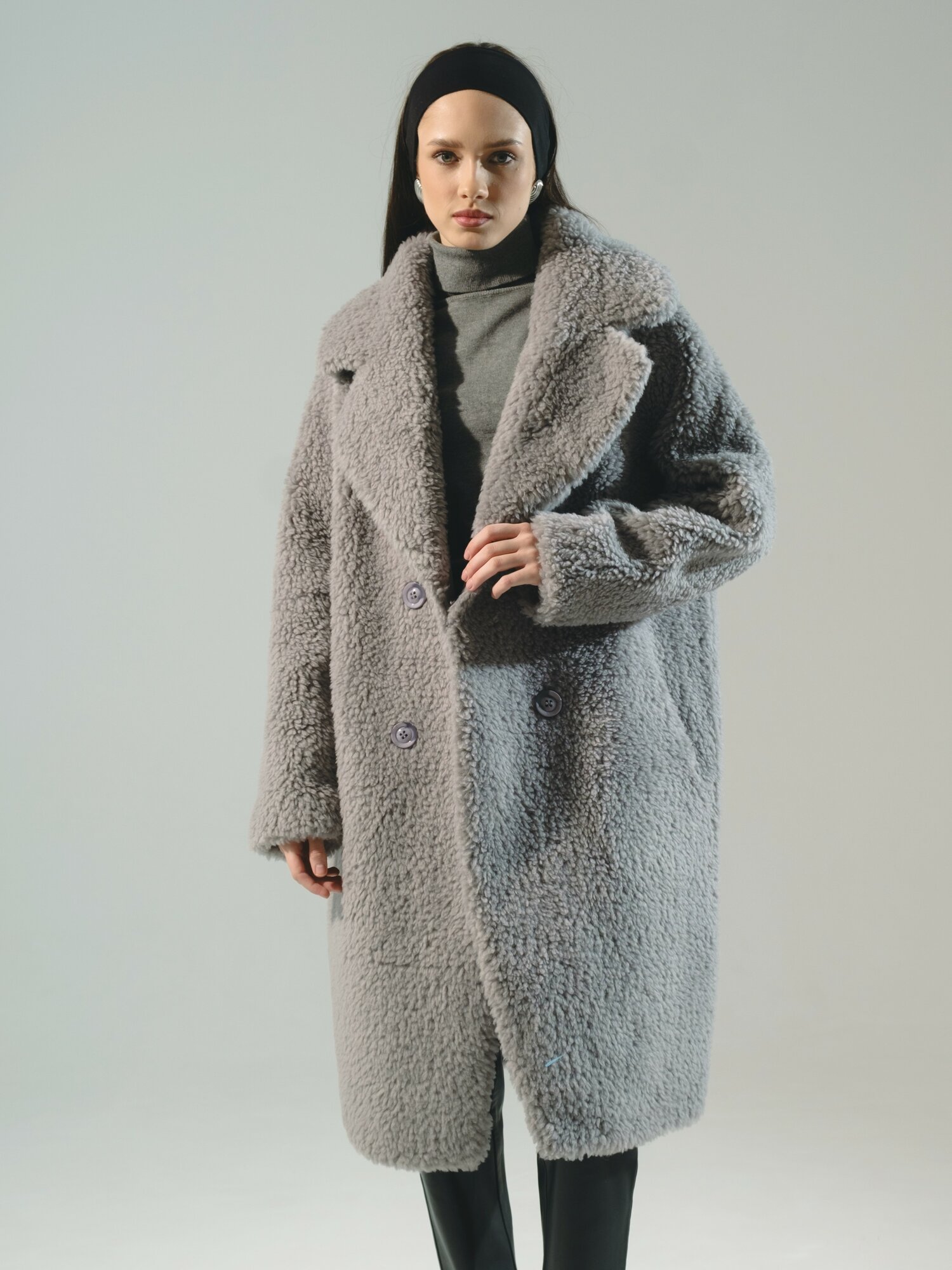 Шуба чебурашка Северина, размер 46, серый