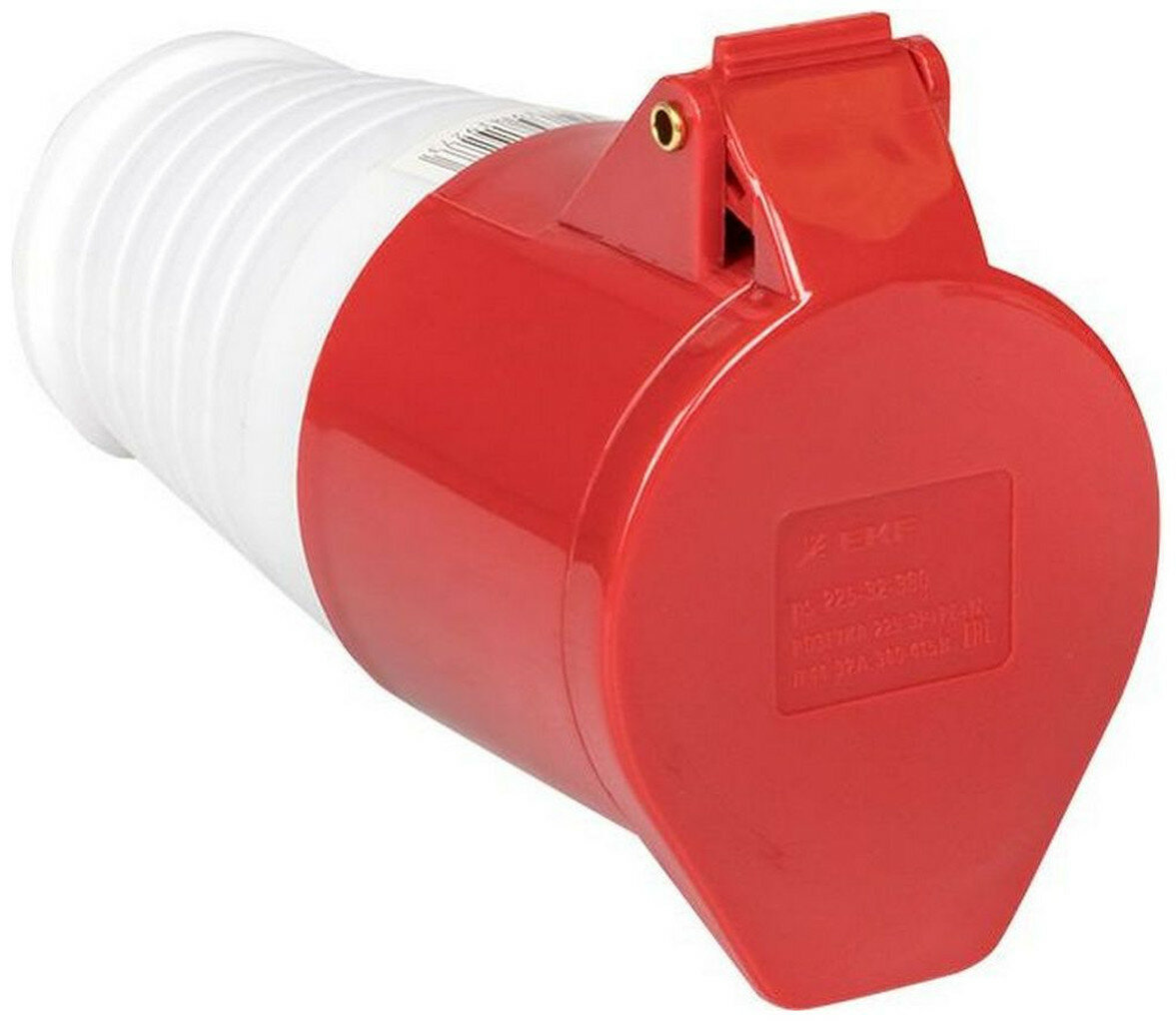 Розетка EKF PROxima PS-224-32-380 пластик красная с откидной крышкой IP44