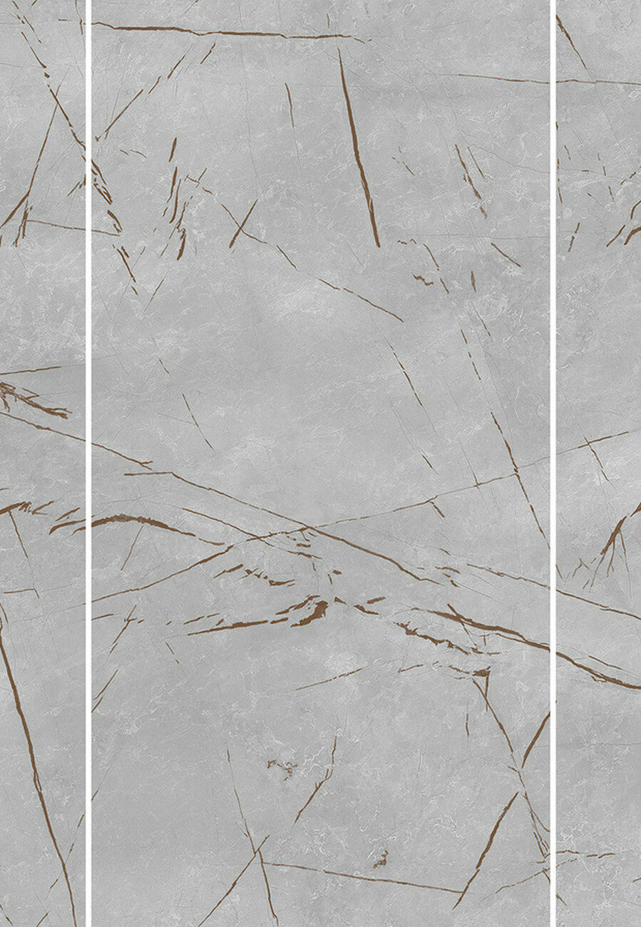 Панель ПВХ Stella Light Slim влагостойкая для ванной мрамор грей 25x260 см